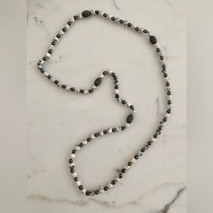 Hipchik Couture marblized and marcasite beads Necklace